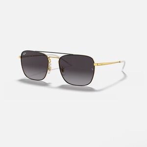 Ray-Ban Black Lens Gold Frame Sunglasses - RB 3588